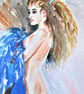 Nude woman standing. Original Watercolour painting - Image 3