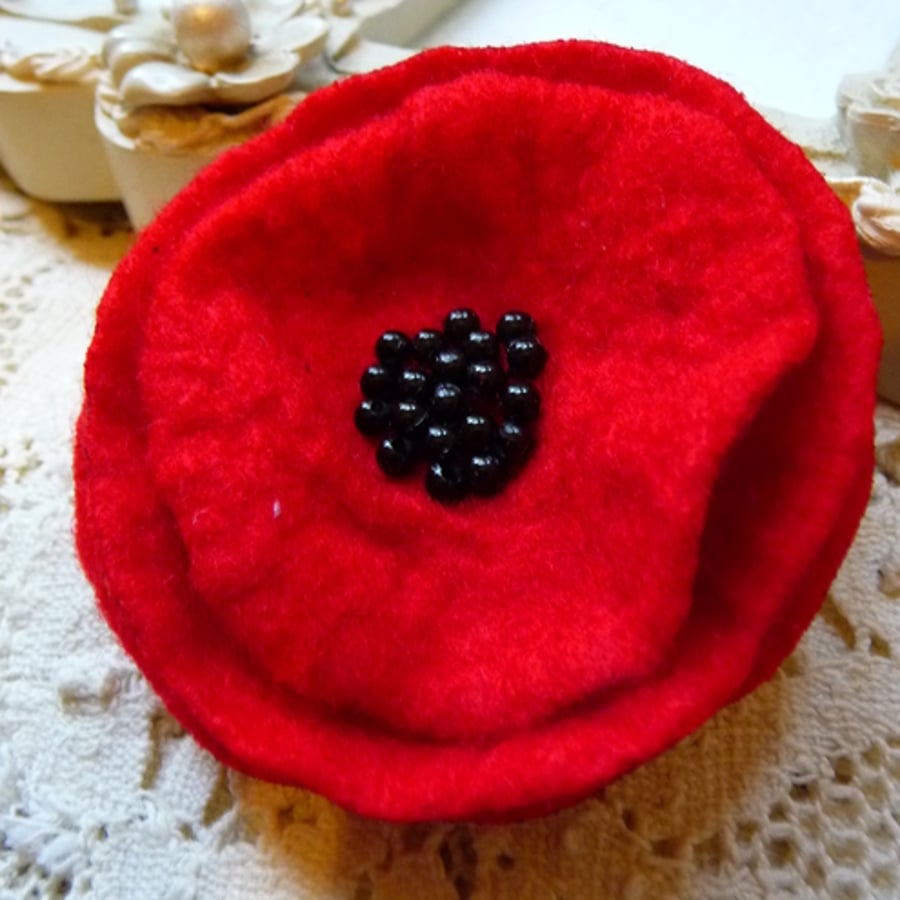 FY031 -  RED POPPY CORSAGE
