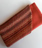 Glasses and pencil case, red-brown with wrap around pocket - Image 2