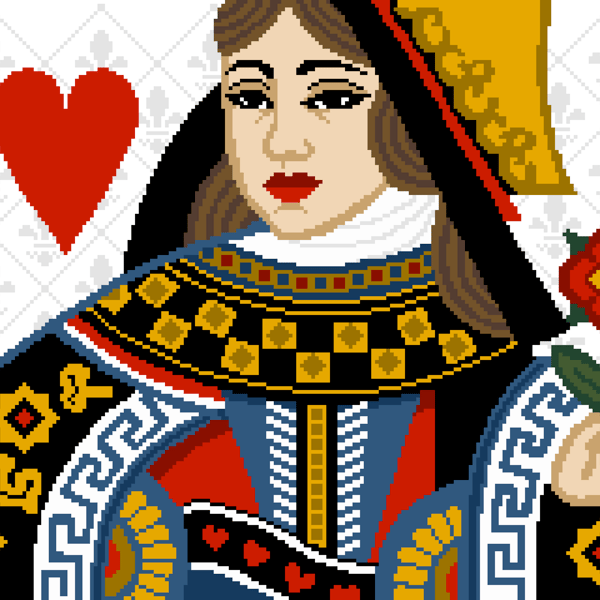 212 - Queen of Hearts Cross Stitch Pattern Alice in Wonderland (PDF Chart)