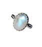Sterling Silver Blue Flash Moonstone Adjustable Ring Handmade Jewellery Gift - Image 4
