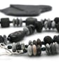 black lampwork glass beaded necklace with jasper - Image 7