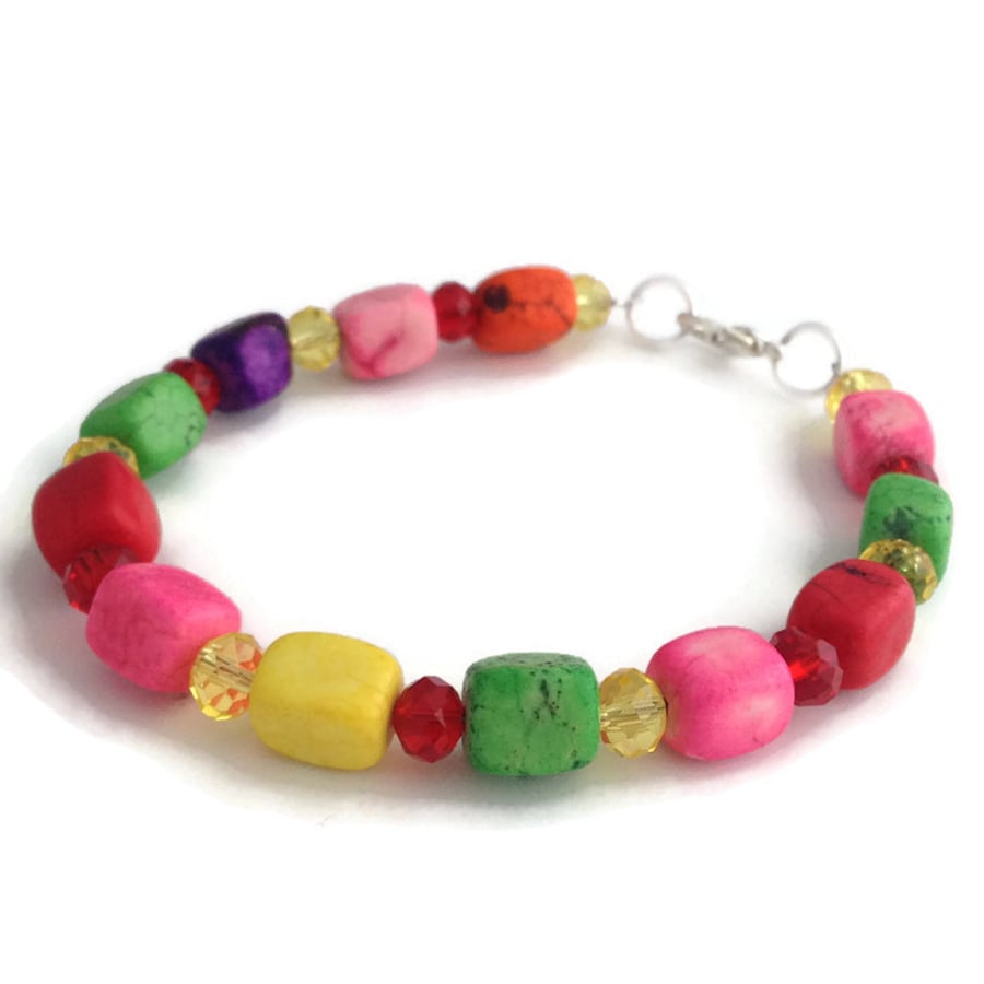 SALE - Multi-Colour Magnesite Bracelet