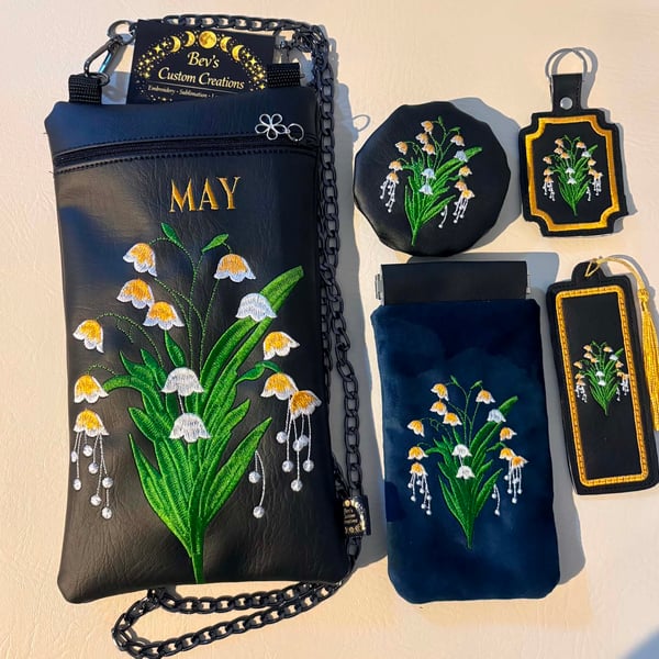 May Birth Flower Gift Set - Embroidered Bundle