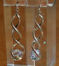 Sparkly Chrystal globe earrings on a twisted silver fitting - Christmas gift - Image 6