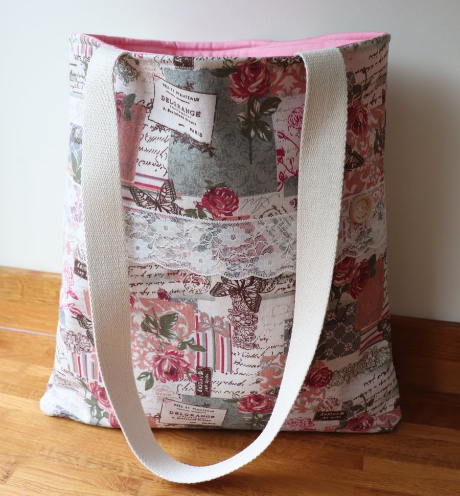 Roses and Lace Tote Bag. Sale