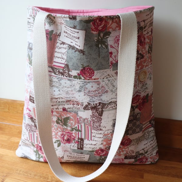 Roses and Lace Tote Bag. Sale