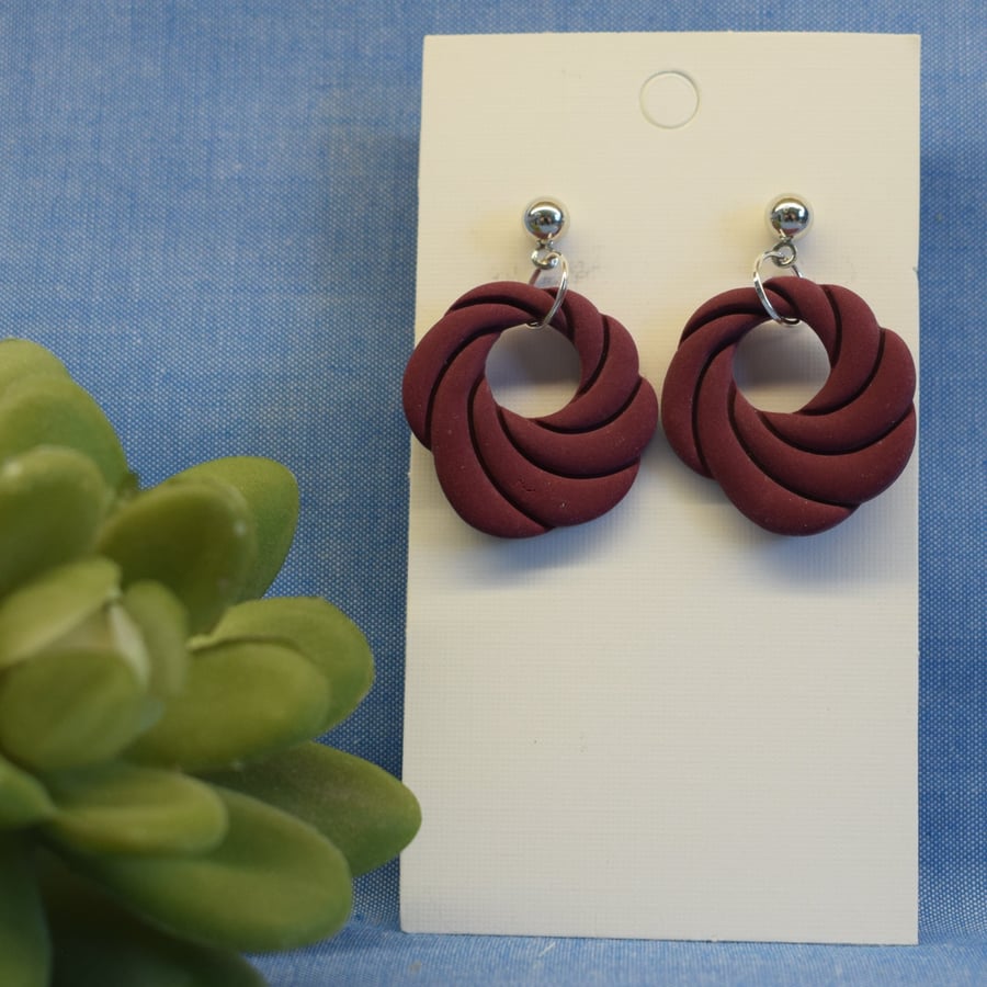 Swirl Hoop Statement Earrings
