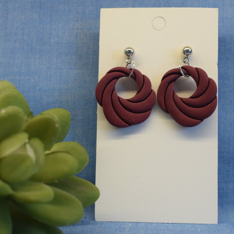 Swirl Hoop Statement Earrings