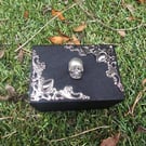 Handmade Gothic Skull Trinket Box – Mini Wooden Keepsake Box
