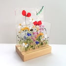 Layered floral fused glass ornament, fused glass art, birthday gift, anniversary