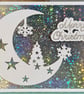 Holographic Moon Christmas Card