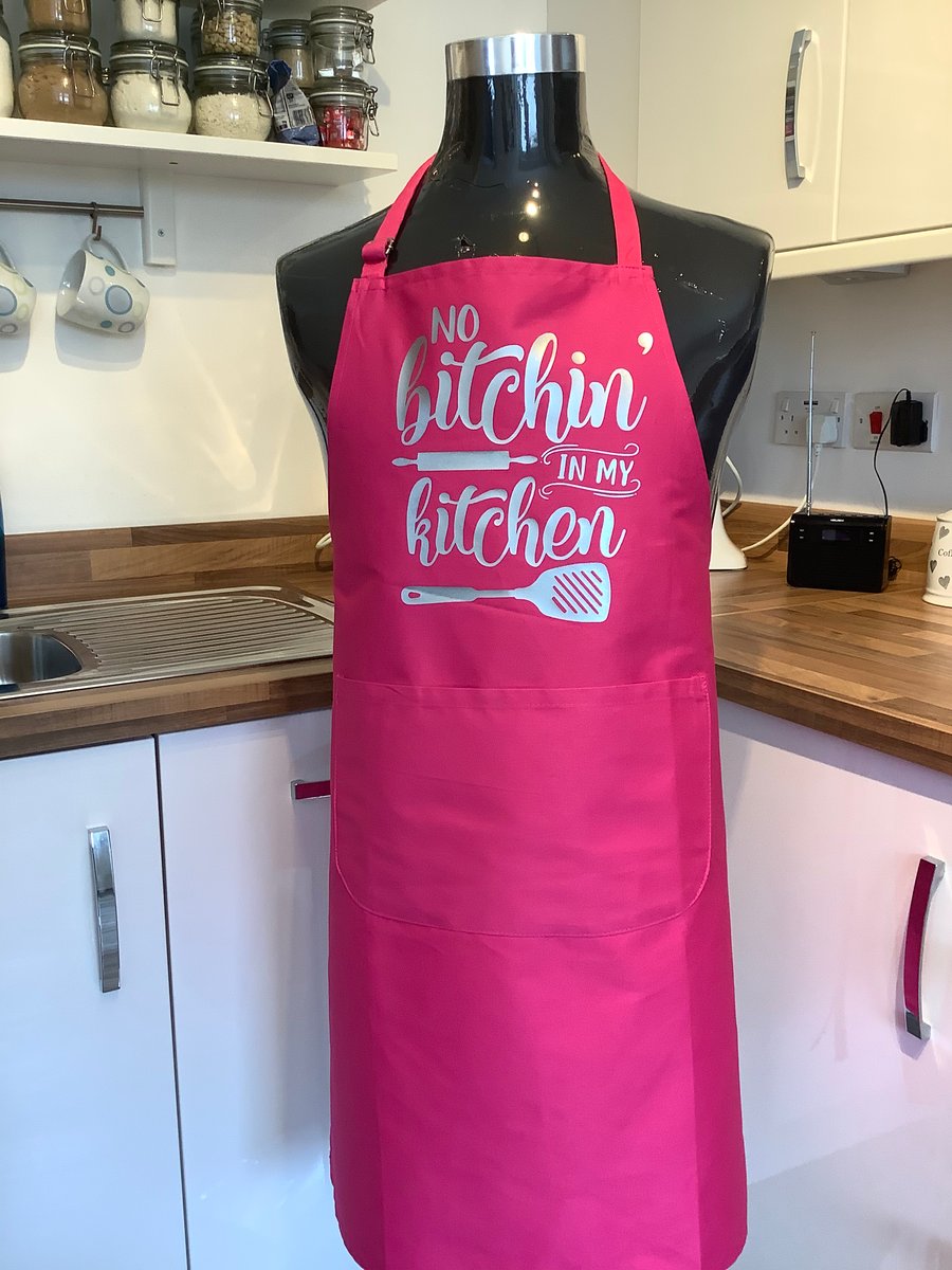 Attractive , Kitchen or BBQ Apron with No Bitchin  in my Kitchen