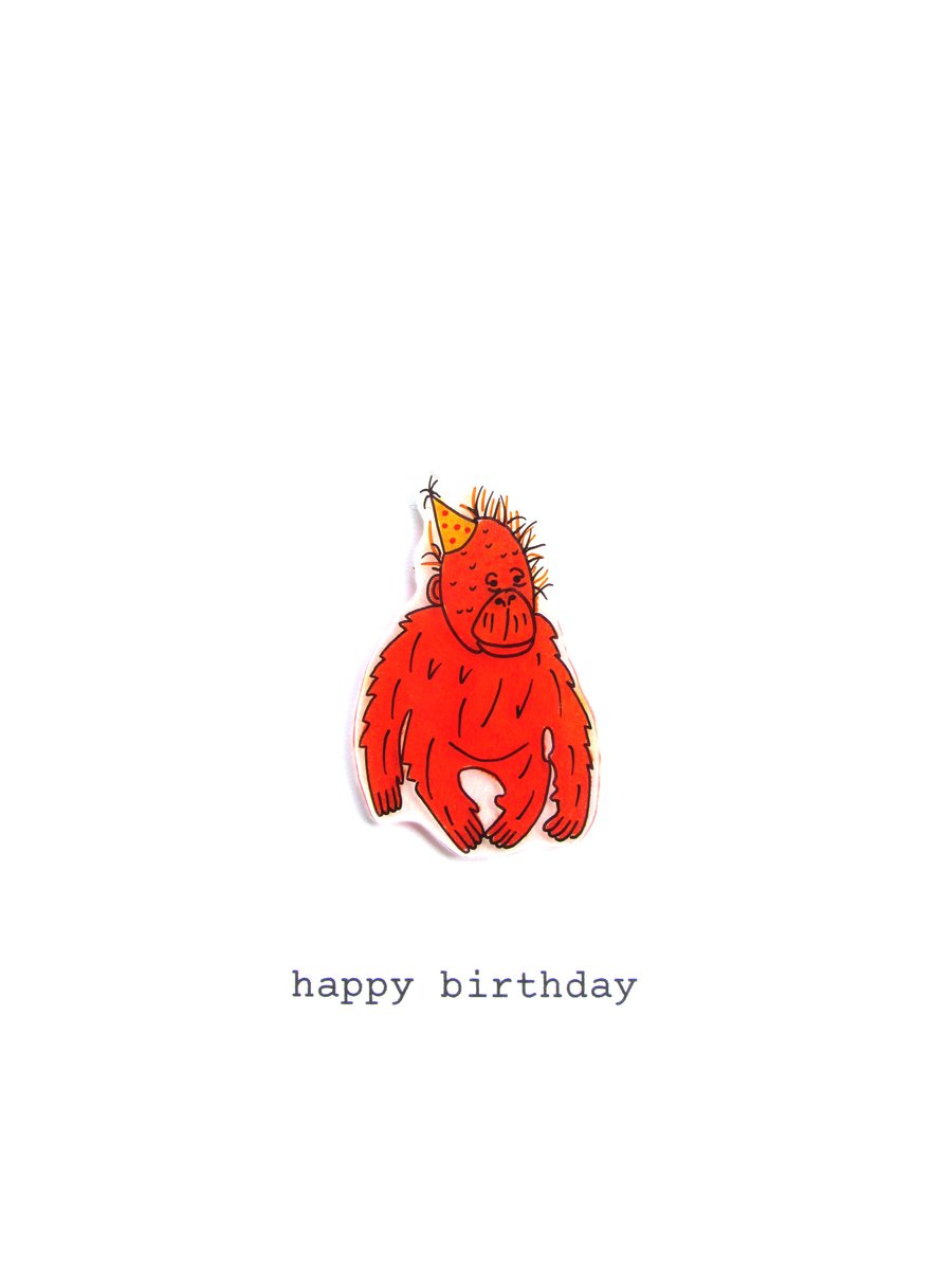 birthday card - orangutan
