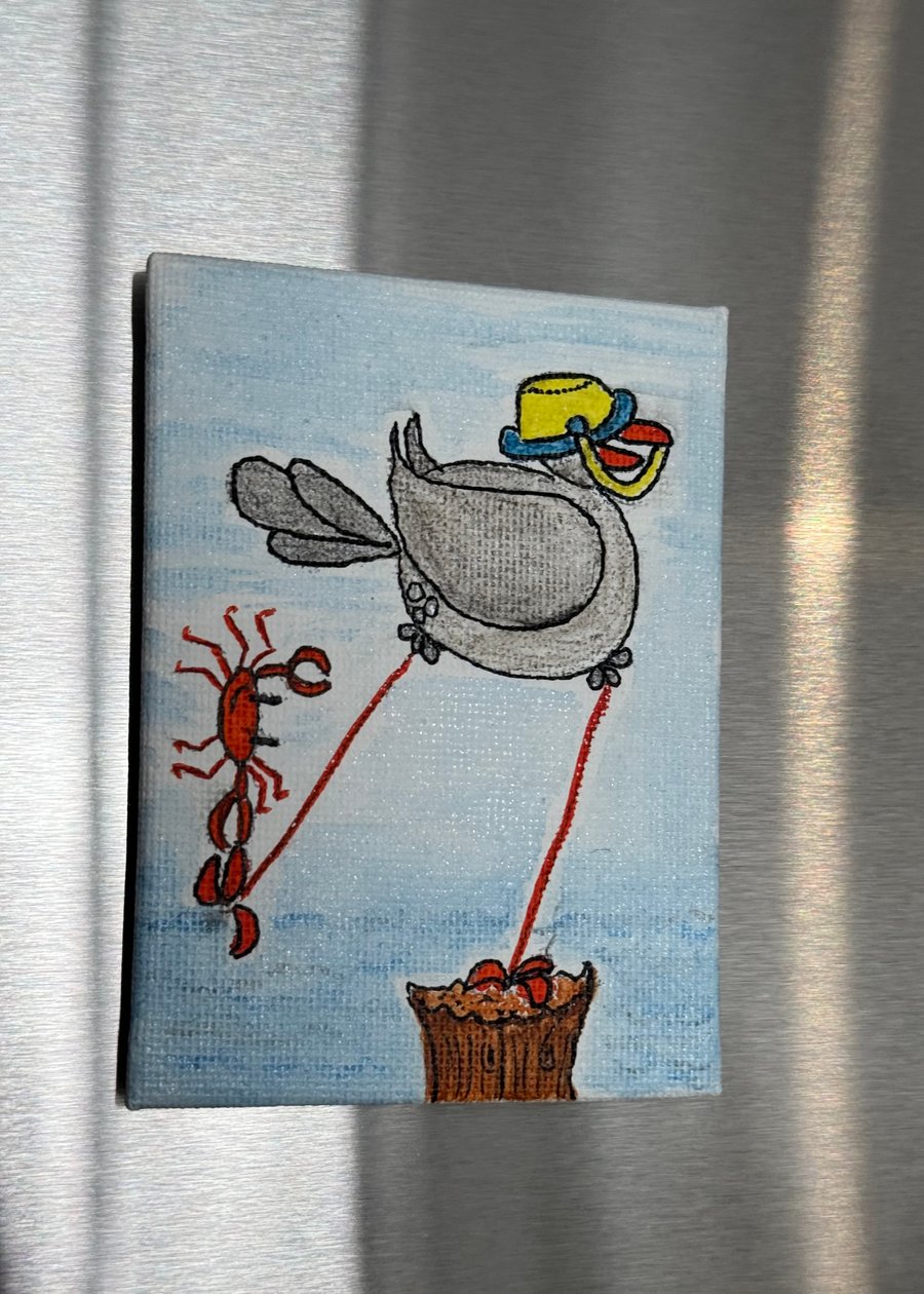 A Cartoon Seagull Fridge Magnet 