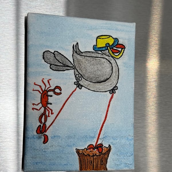A Cartoon Seagull Fridge Magnet 
