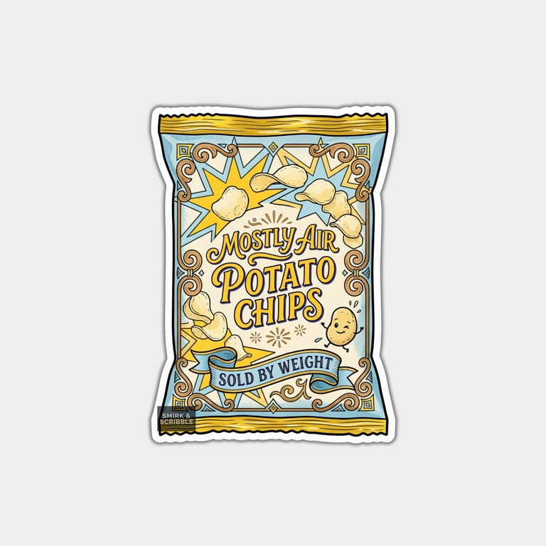 Grocery Food Vinyl Sticker For Adults - Potato Chips