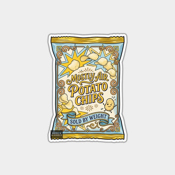 Grocery Food Vinyl Sticker For Adults - Potato Chips