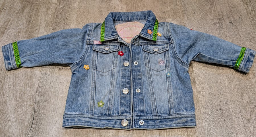 Upcycled Frog Theme Jacket Age 12 months