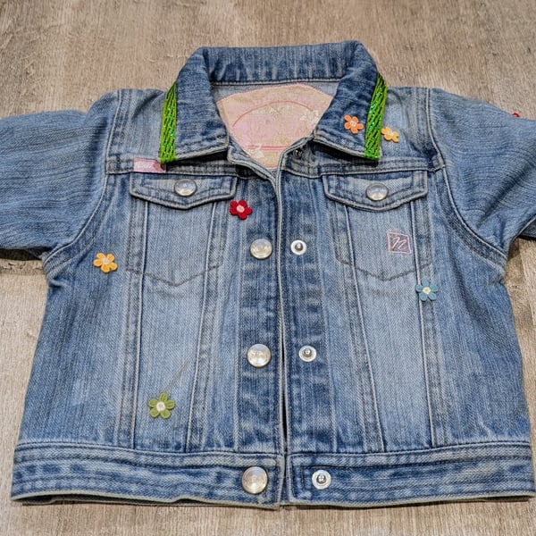 Upcycled Frog Theme Jacket Age 12 months