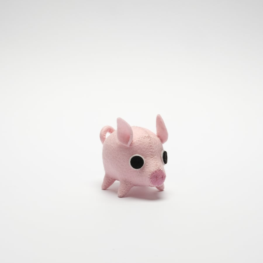 Pink felt pig ornament
