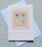 Hearts & Stars card hand-stitched mini textile for all sorts of special times!
