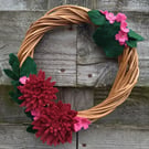 Willow wreath with flowers