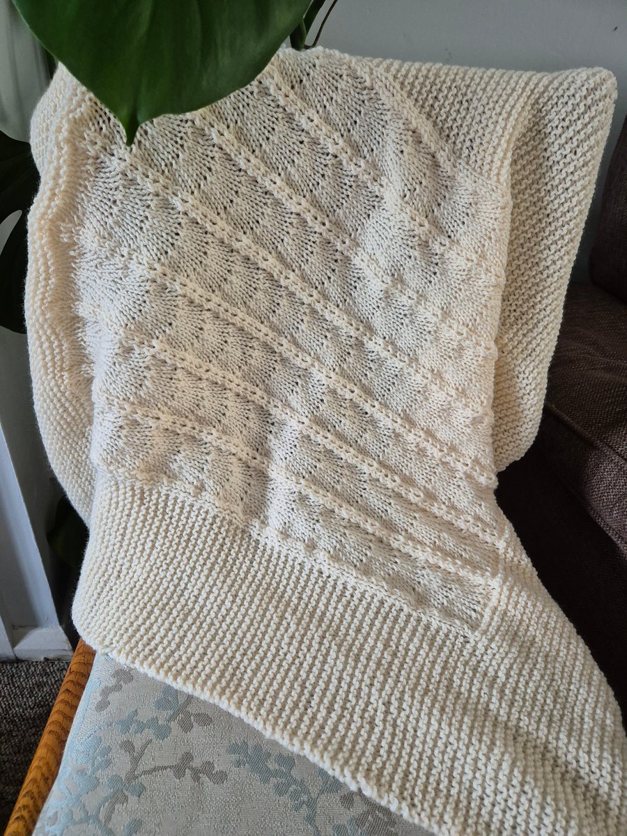 Timeless knitted  baby blanket, cot, pram, pushchair, carseat, eco friendly wool