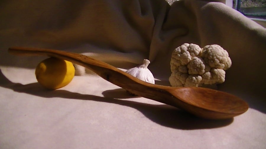 Handcarved Poplarwood serving spoon