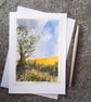Yellow Field. Blank Card. Original Painting. 260156 - Image 5