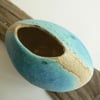 Turquoise Ceramic Pebble Vessel