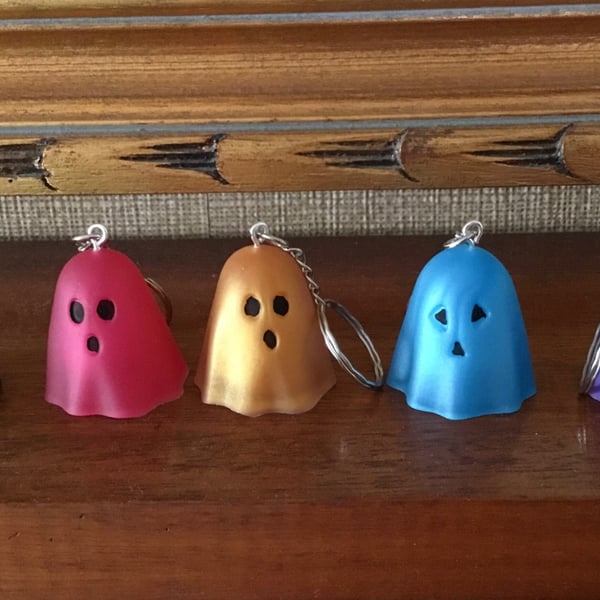 Colourful mini ghost, Halloween, desk buddy, statue keyring