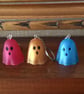 Colourful mini ghost, Halloween, desk buddy, statue keyring