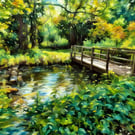 A4 Print Of Gooderstone Water Gardens Norfolk Bridge 