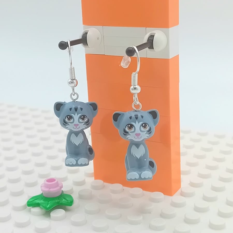 Lego Cat Earrings