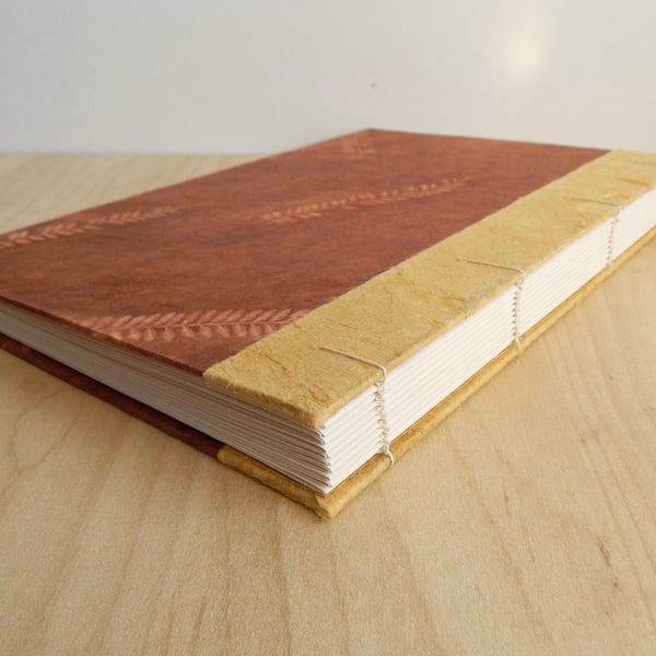 Fern Leaf Hand Made Journal Sketchbook, Nepalese Paper.