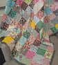 Patchwork Blanket. Fleece backed.