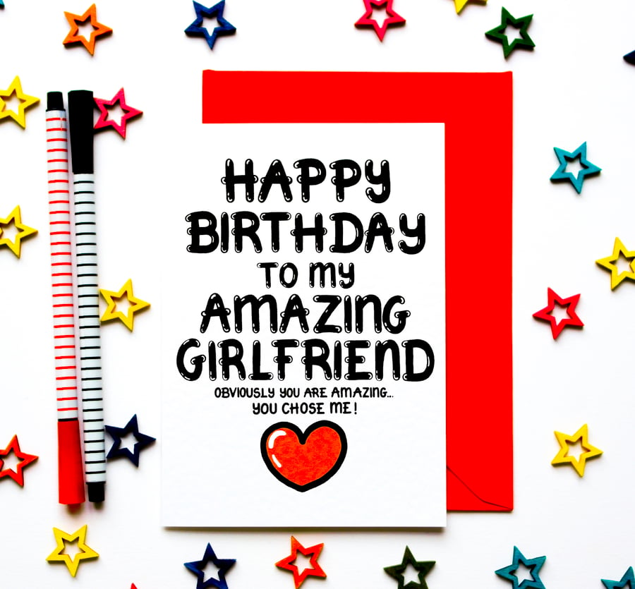 Funny Birthday Card For Girlfriend, Card From Girlfriend, Boyfriend