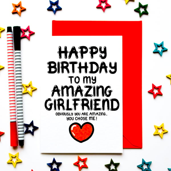 Funny Birthday Card For Girlfriend, Card From Girlfriend, Boyfriend