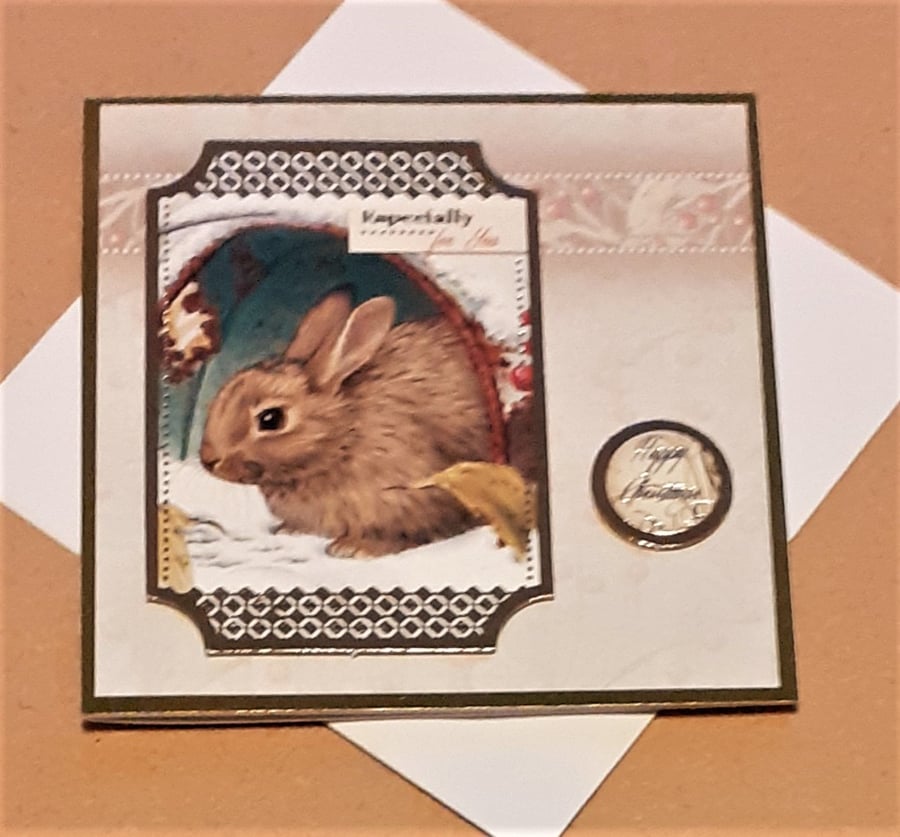 Cute Rabbit Mini Christmas Card