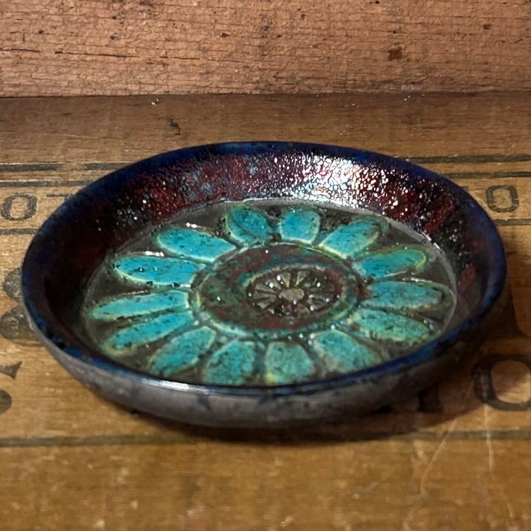 Small ceramic raku fired dish