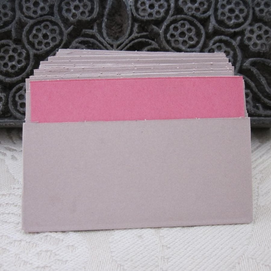 25 Small Kraft Brown Library Pockets
