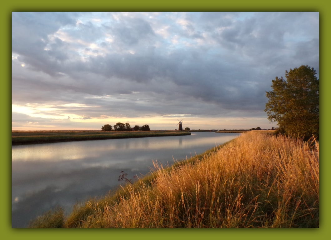 Norfolk Broads Photo Windmill Greeting Card A5