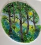 Bluebell wood fused glass art