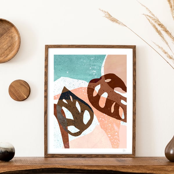 Cheese Leaf Abstract Art Print