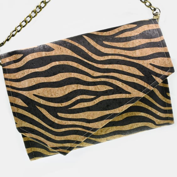 Zebra Clutch Handcrafted from Eco-friendly Cork 