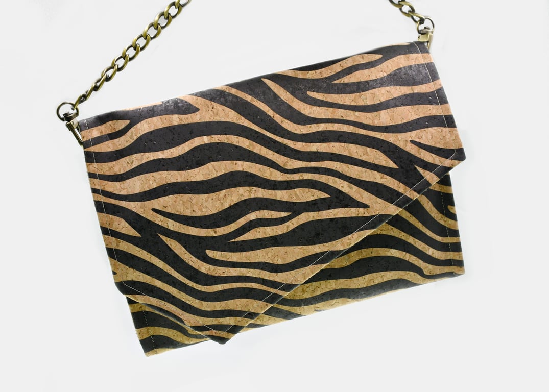 Zebra Clutch Handcrafted from Eco-friendly Cork 