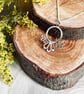 Blooming Blossom Sterling Silver Circle with 3 Blooms Pendant Necklace