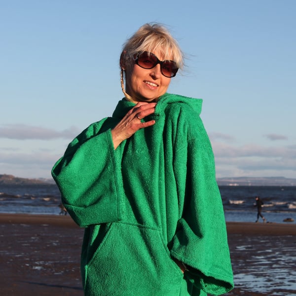 Unisex beach poncho green