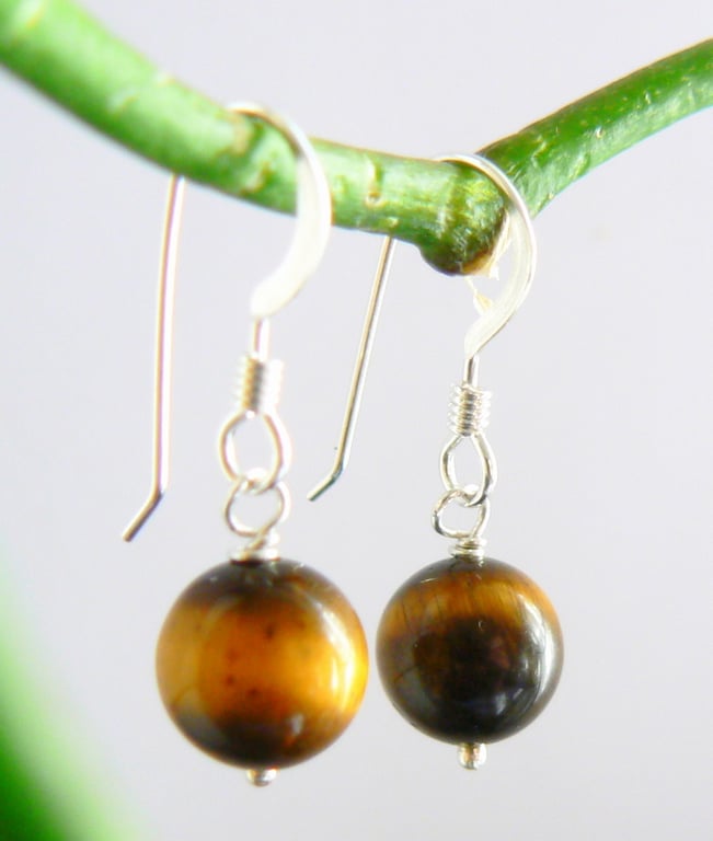 Tiger's Eye Drop Earrings